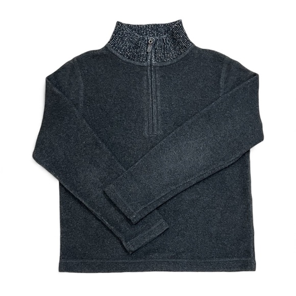 Eddie Bauer Tops - Eddie Bauer Charcoal Grey Birch Valley Fleece Mock 1/4 Zip Pullover Size Medium